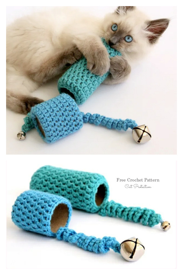 Easy Toilet Paper Roll Cat Toy Free Crochet Pattern