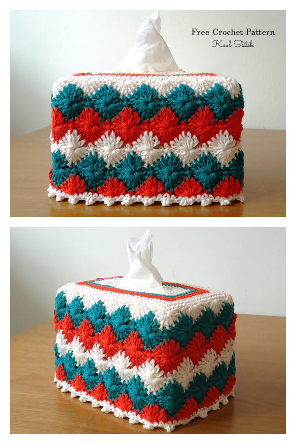 Catherine Wheel Tissue Box Cover Free Crochet Pattern